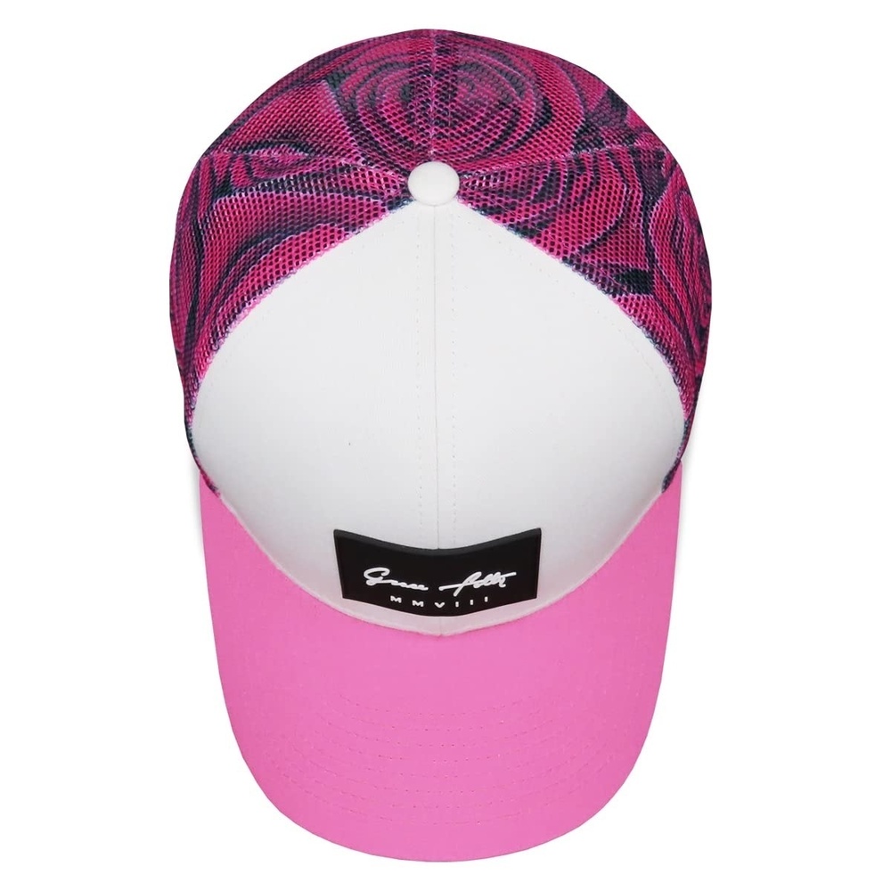 Beach Trucker Hats for Women- Snapback Baseball Cap for | Pink Rose | Size OS - Picture 3 of 9